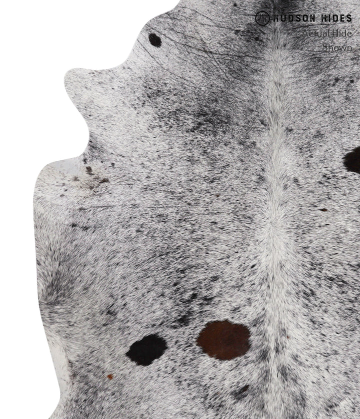 Salt and Pepper Black Large Brazilian Cowhide Rug 6'7"H x 5'10"W #85784 by Hudson Hides