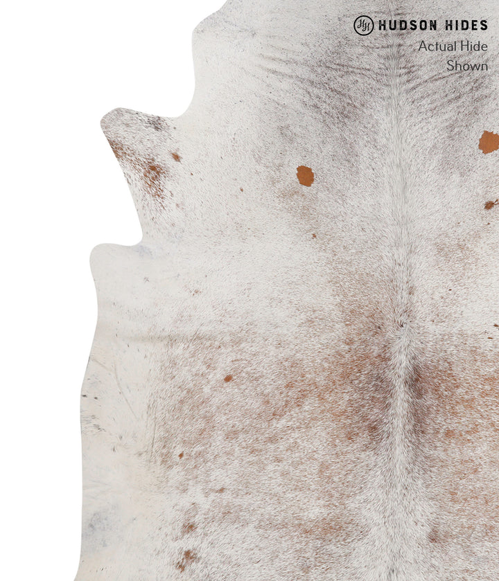 Salt and Pepper Brown X-Large Brazilian Cowhide Rug 7'2"H x 6'10"W #85921 by Hudson Hides