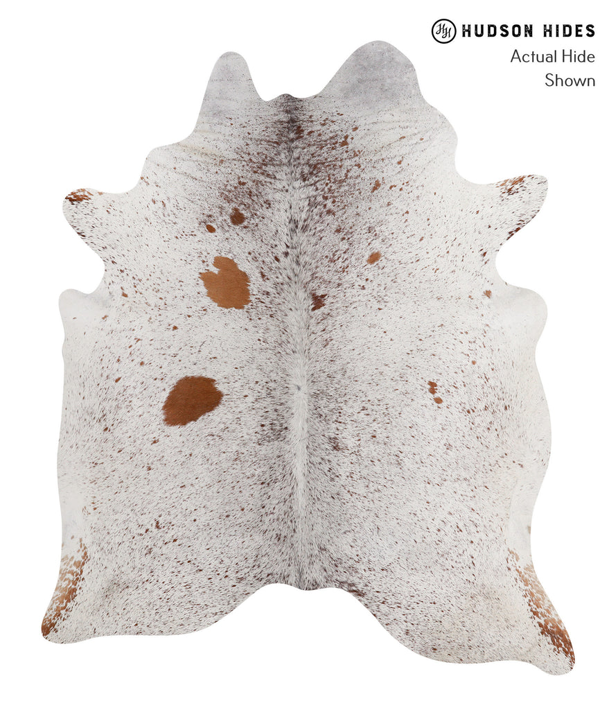 Salt and Pepper Brown X-Large Brazilian Cowhide Rug 7'1"H x 6'0"W #85991 by Hudson Hides