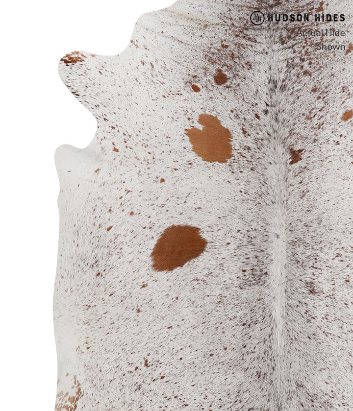Salt and Pepper Brown X-Large Brazilian Cowhide Rug 7'1"H x 6'0"W #85991 by Hudson Hides
