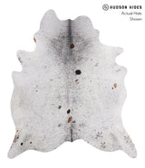 Salt and Pepper Black X-Large Brazilian Cowhide Rug 7'5"H x 6'5"W #85995 by Hudson Hides