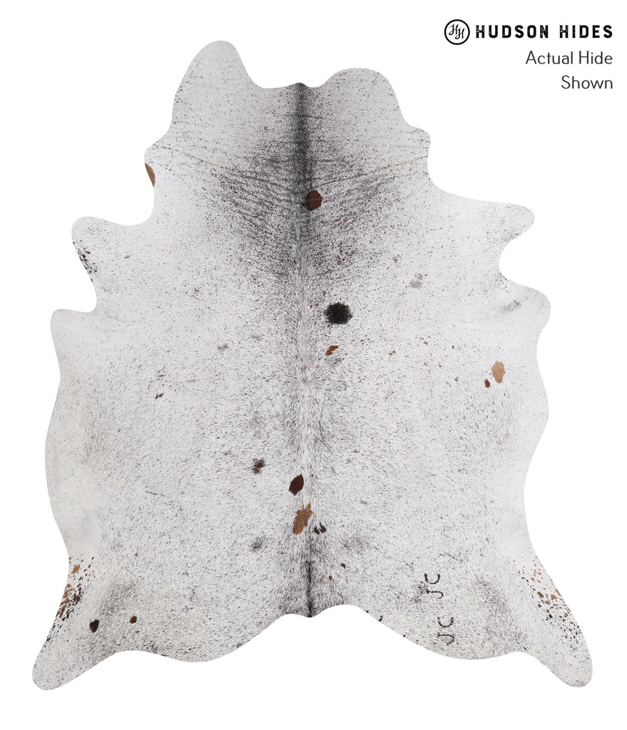 Salt and Pepper Black X-Large Brazilian Cowhide Rug 7'5"H x 6'5"W #85995 by Hudson Hides