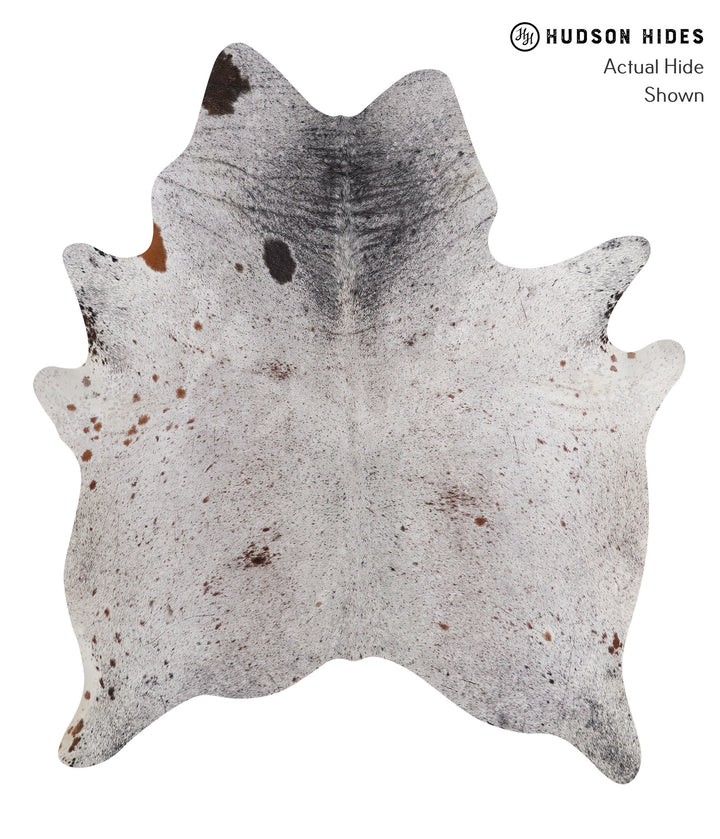 Salt and Pepper Brown X-Large Brazilian Cowhide Rug 7'0"H x 6'2"W #86006 by Hudson Hides
