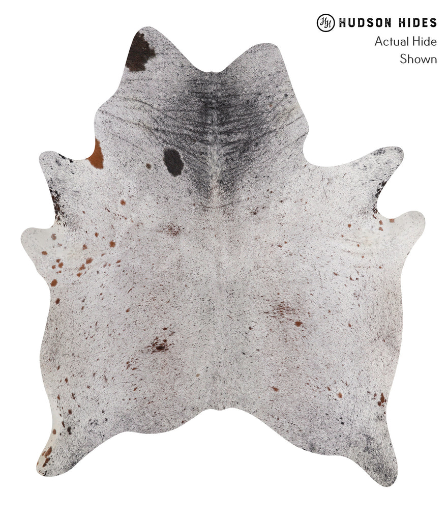 Salt and Pepper Brown X-Large Brazilian Cowhide Rug 7'0"H x 6'2"W #86006 by Hudson Hides