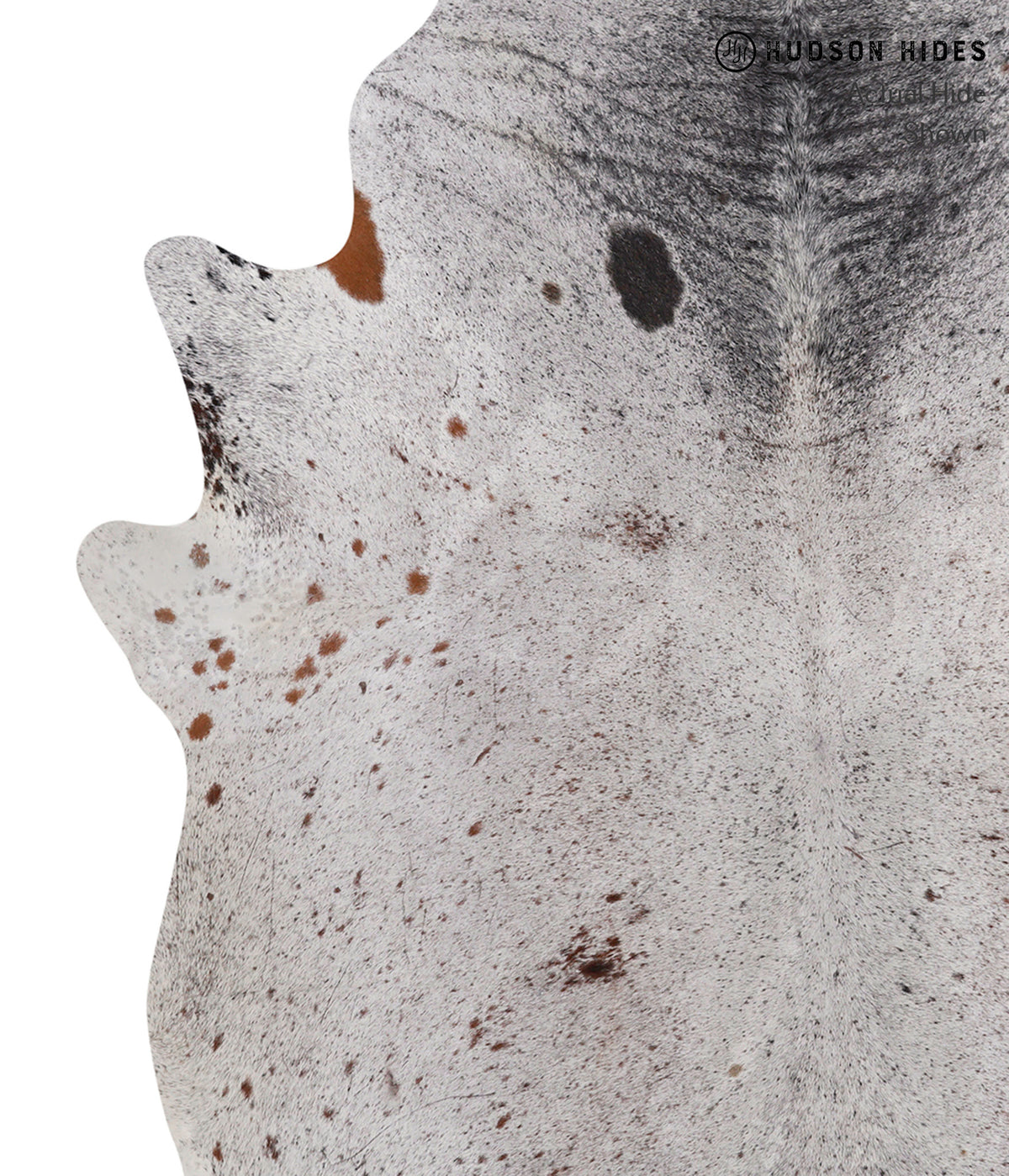 Salt and Pepper Brown X-Large Brazilian Cowhide Rug 7'0"H x 6'2"W #86006 by Hudson Hides