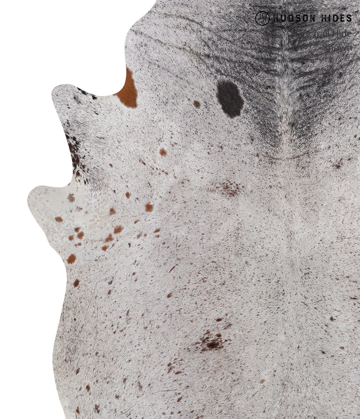 Salt and Pepper Brown X-Large Brazilian Cowhide Rug 7'0"H x 6'2"W #86006 by Hudson Hides