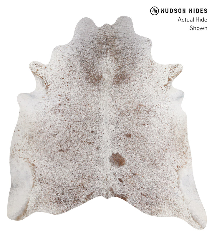Salt and Pepper Brown X-Large Brazilian Cowhide Rug 7'2"H x 6'8"W #86009 by Hudson Hides