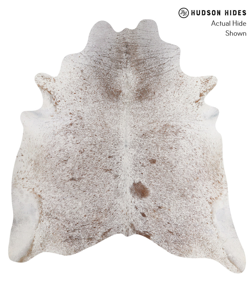 Salt and Pepper Brown X-Large Brazilian Cowhide Rug 7'2"H x 6'8"W #86009 by Hudson Hides