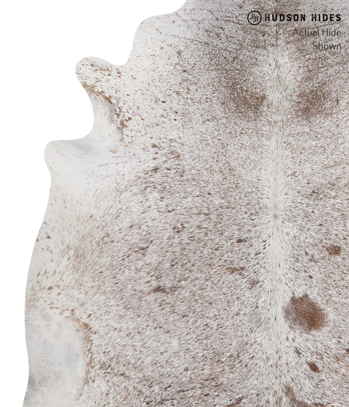 Salt and Pepper Brown X-Large Brazilian Cowhide Rug 7'2"H x 6'8"W #86009 by Hudson Hides