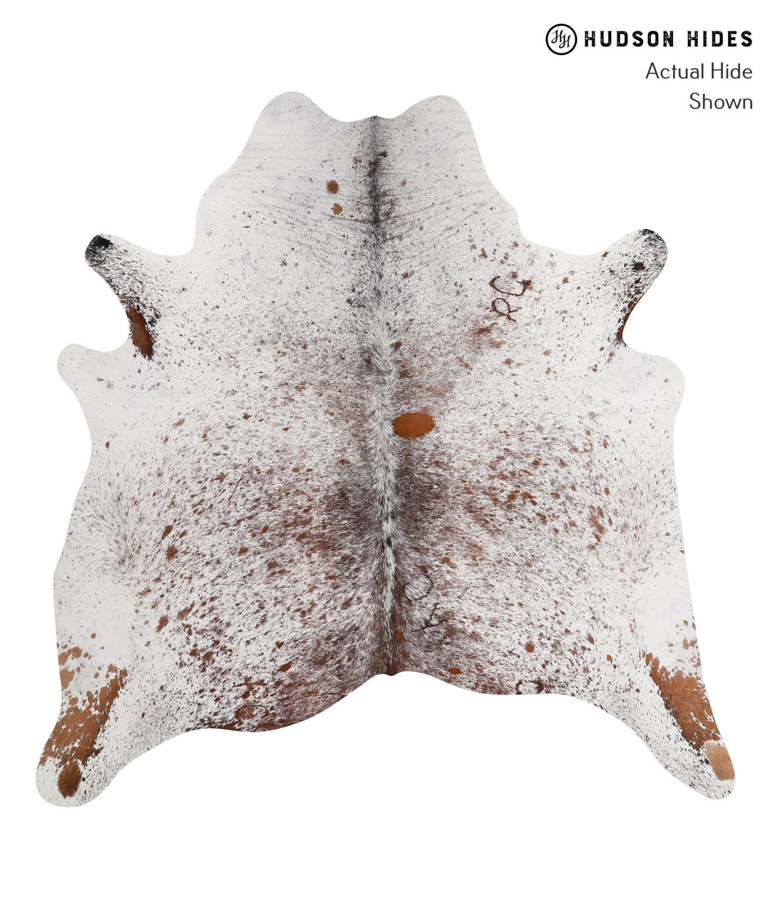 Salt and Pepper Brown X-Large Brazilian Cowhide Rug 6'11"H x 6'9"W #86