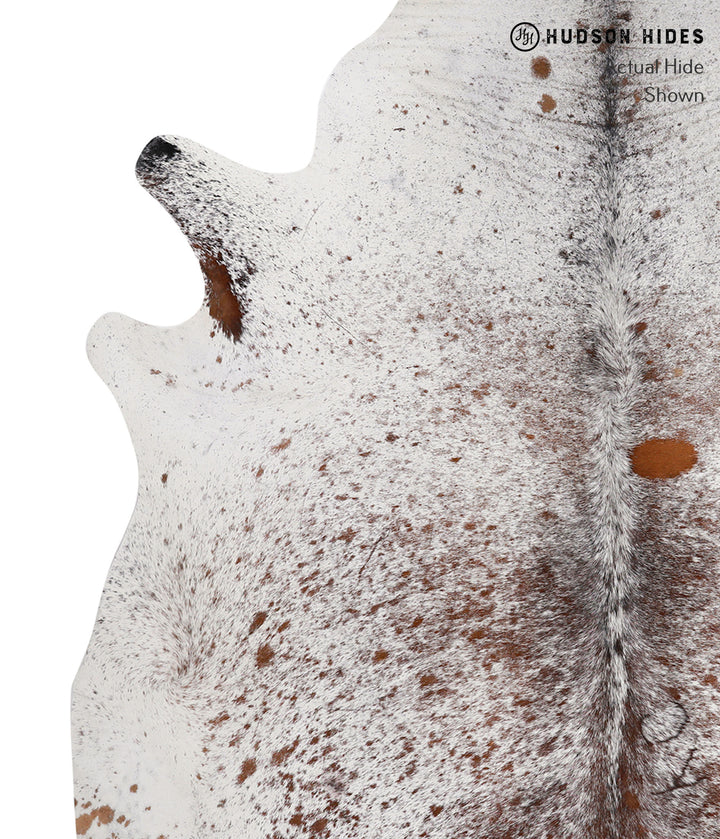 Salt and Pepper Brown X-Large Brazilian Cowhide Rug 6'11"H x 6'9"W #86027 by Hudson Hides