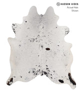 Salt and Pepper Black X-Large Brazilian Cowhide Rug 7'4"H x 6'3"W #86111 by Hudson Hides