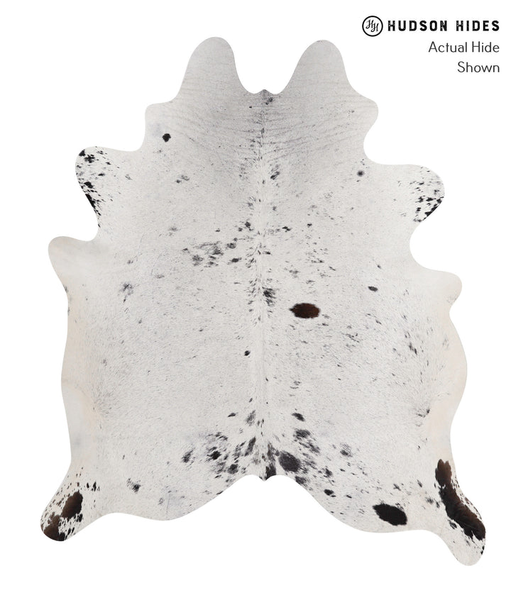 Salt and Pepper Black X-Large Brazilian Cowhide Rug 7'4"H x 6'3"W #86111 by Hudson Hides