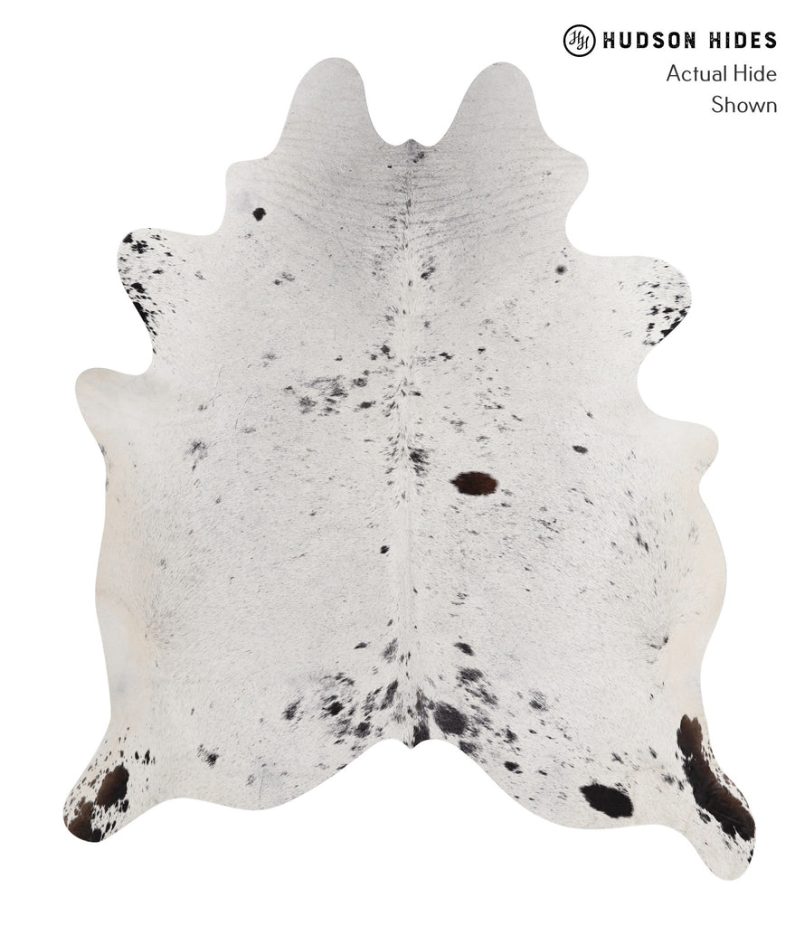 Salt and Pepper Black X-Large Brazilian Cowhide Rug 7'4"H x 6'3"W #86111 by Hudson Hides