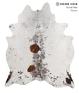 Salt and Pepper Brown X-Large Brazilian Cowhide Rug 7'6"H x 6'2"W #86260 by Hudson Hides