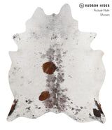 Salt and Pepper Brown X-Large Brazilian Cowhide Rug 7'6"H x 6'2"W #86260 by Hudson Hides