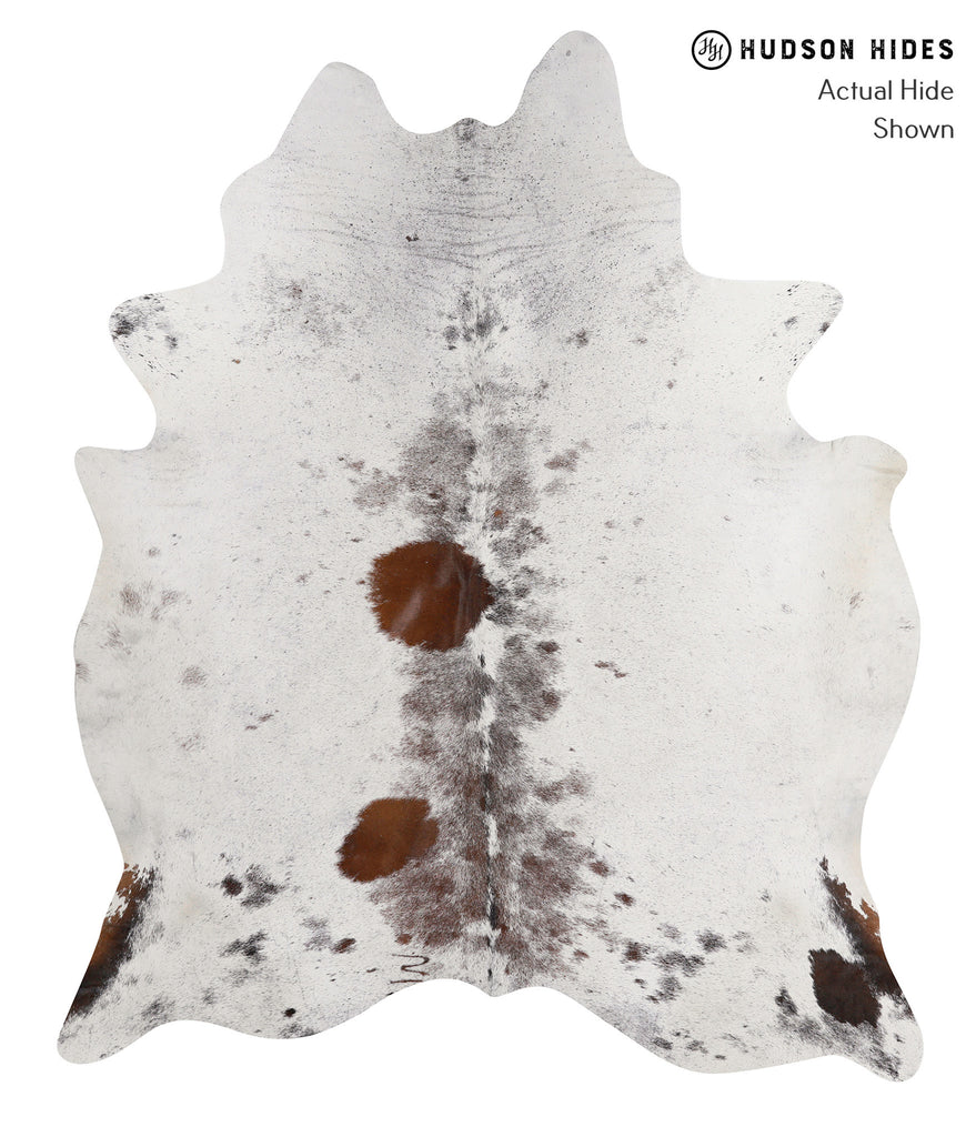 Salt and Pepper Brown X-Large Brazilian Cowhide Rug 7'6"H x 6'2"W #86260 by Hudson Hides