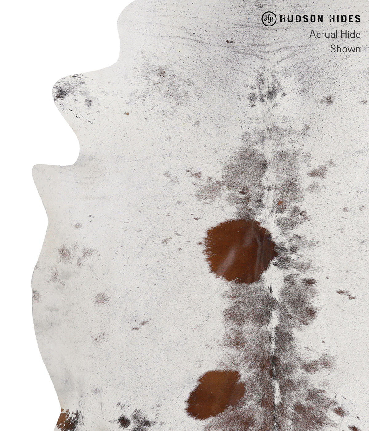 Salt and Pepper Brown X-Large Brazilian Cowhide Rug 7'6"H x 6'2"W #86260 by Hudson Hides