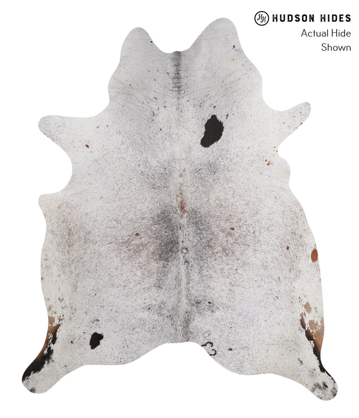 Salt and Pepper Black XX-Large Brazilian Cowhide Rug 8'1"H x 6'7"W #86270 by Hudson Hides