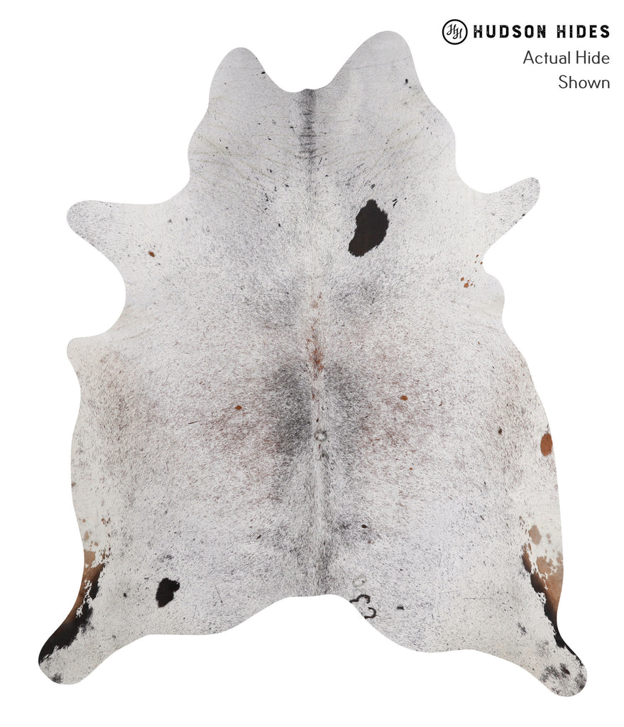 Salt and Pepper Black XX-Large Brazilian Cowhide Rug 8'1"H x 6'7"W #86270 by Hudson Hides
