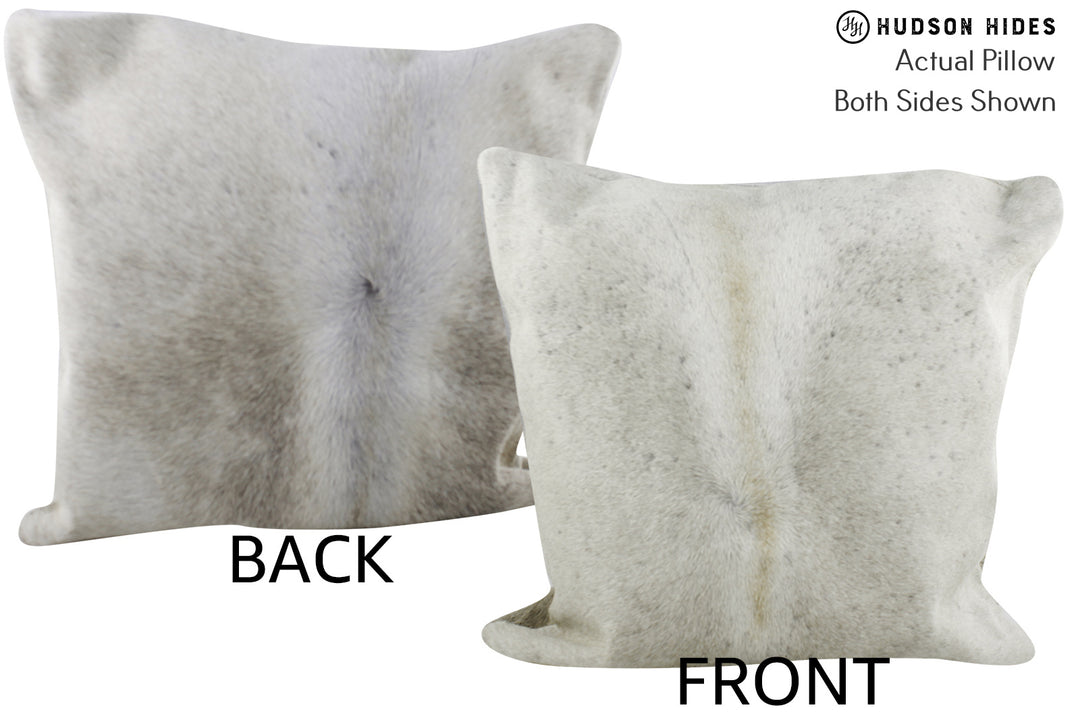 Grey with Beige 16"x16" Brazilian Cowhide Pillow #86590 by Hudson Hide