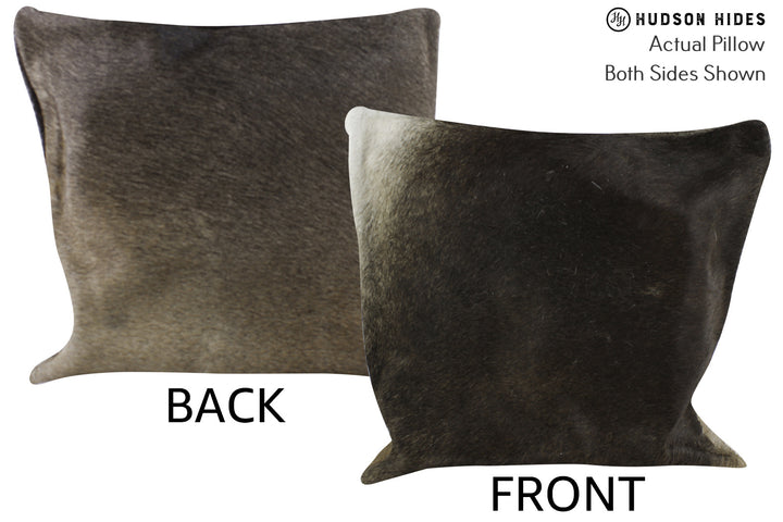 Grey with Beige 16"x16" Brazilian Cowhide Pillow #86604 by Hudson Hides
