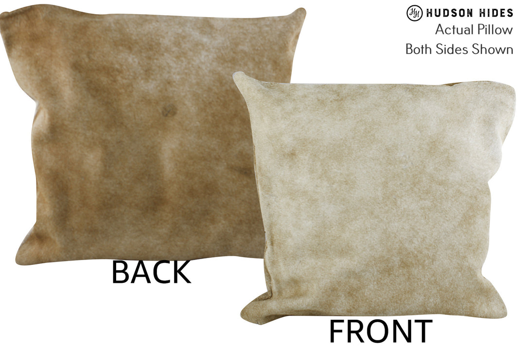 Beige 16"x16" Brazilian Cowhide Pillow #86608 by Hudson Hides