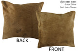 Solid Brown 16"x16" Brazilian Cowhide Pillow #86612 by Hudson Hides