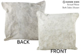 Beige and White 16"x16" Brazilian Cowhide Pillow #86621 by Hudson Hides