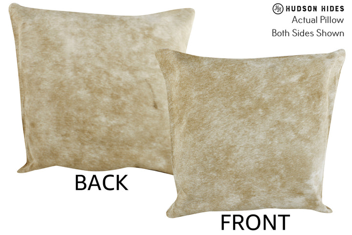 Beige 16"x16" Brazilian Cowhide Pillow #86661 by Hudson Hides