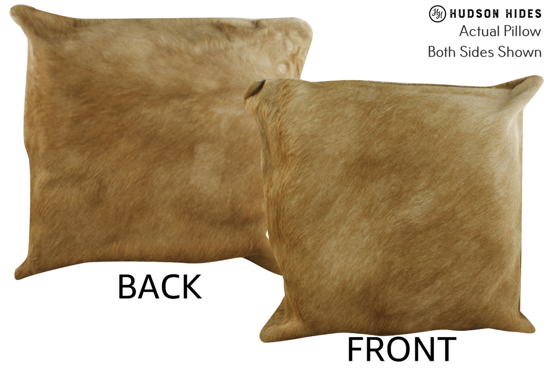 Solid Brown 16"x16" Brazilian Cowhide Pillow #86679 by Hudson Hides