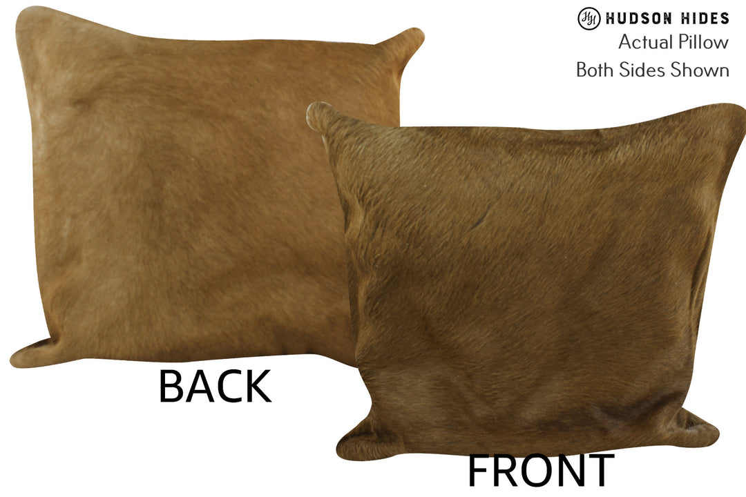 Solid Brown 16"x16" Brazilian Cowhide Pillow #86691 by Hudson Hides