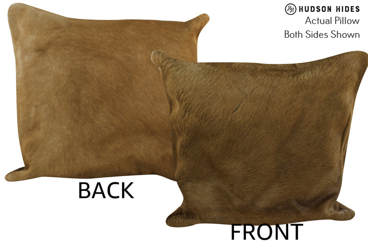 Solid Brown 16"x16" Brazilian Cowhide Pillow #86691 by Hudson Hides