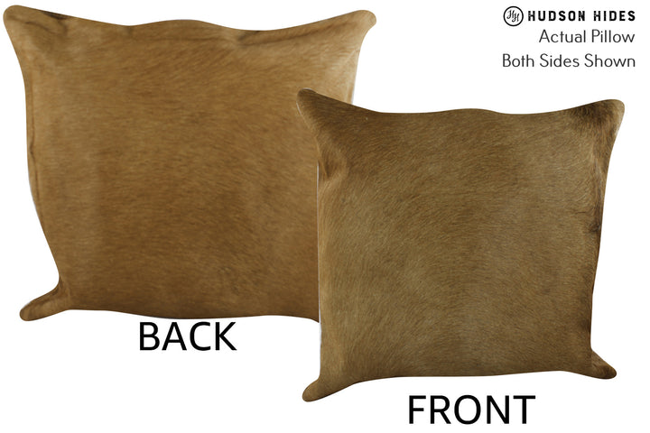 Solid Brown 16"x16" Brazilian Cowhide Pillow #86703 by Hudson Hides