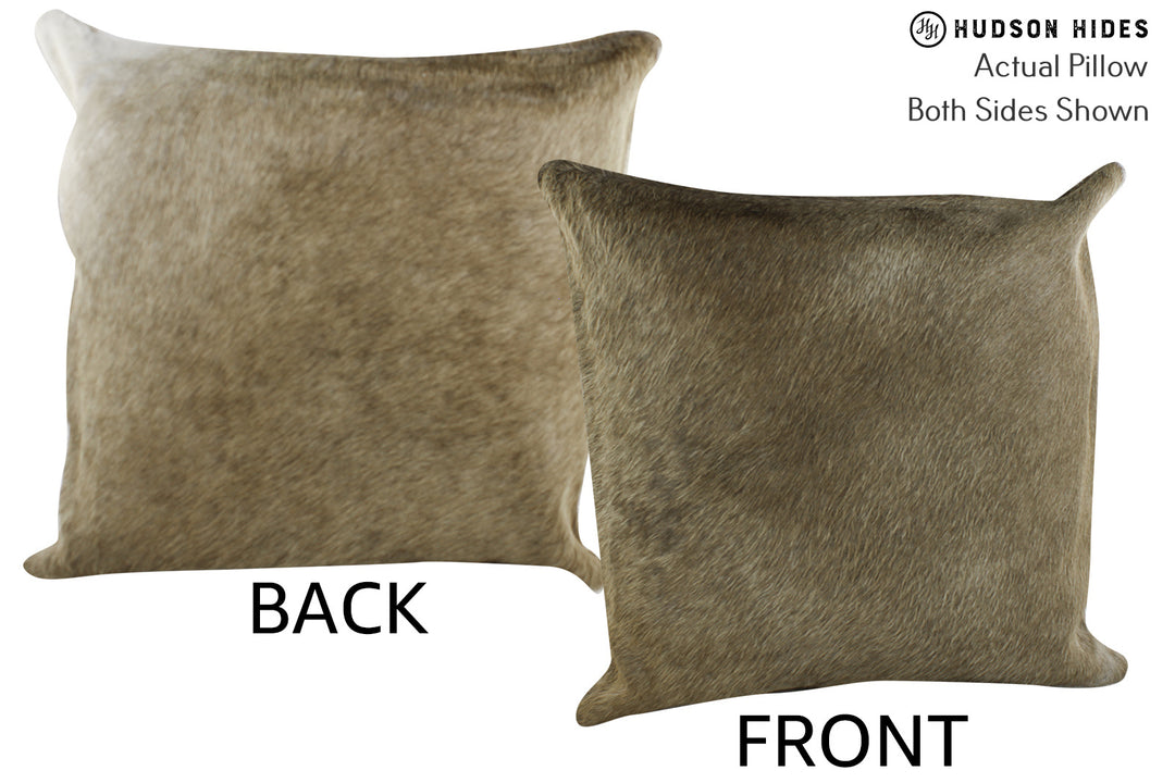 Taupe 16"x16" Brazilian Cowhide Pillow #86705 by Hudson Hides