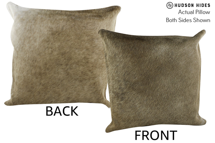 Taupe 16"x16" Brazilian Cowhide Pillow #86705 by Hudson Hides