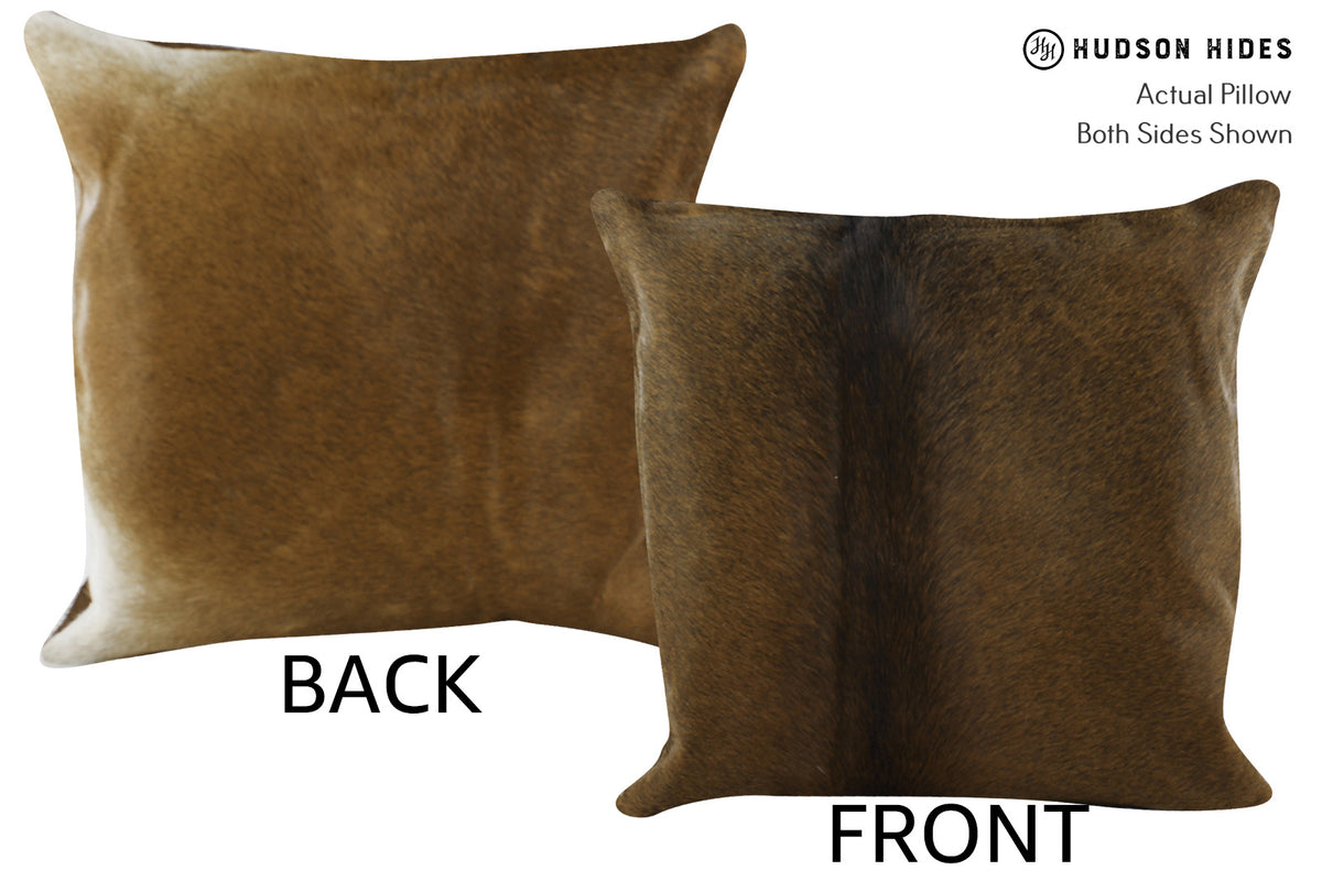 Solid Brown Cowhide Pillow #87026