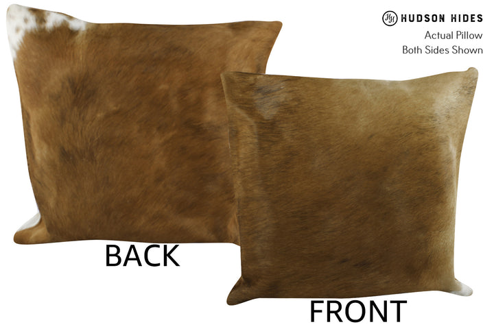 Solid Brown 16"x16" Brazilian Cowhide Pillow #87033 by Hudson Hides