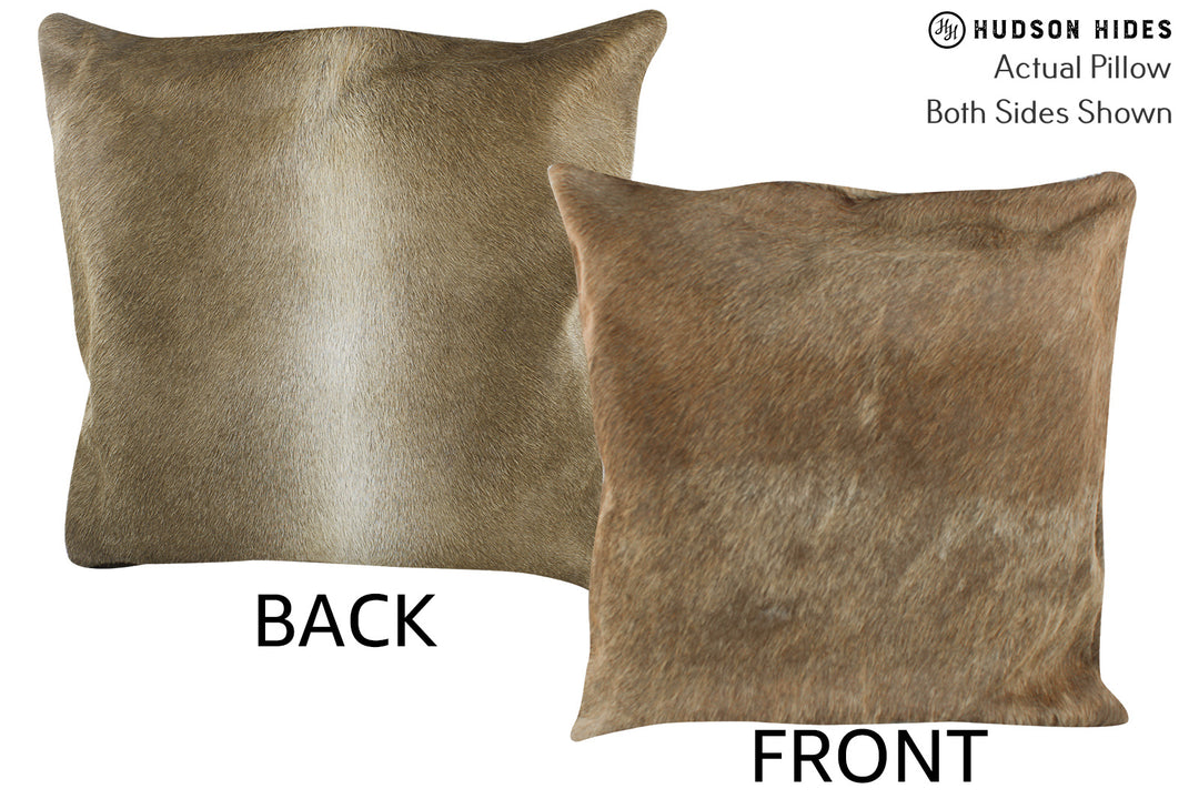 Taupe 20"x20" Brazilian Cowhide Pillow #87236 by Hudson Hides