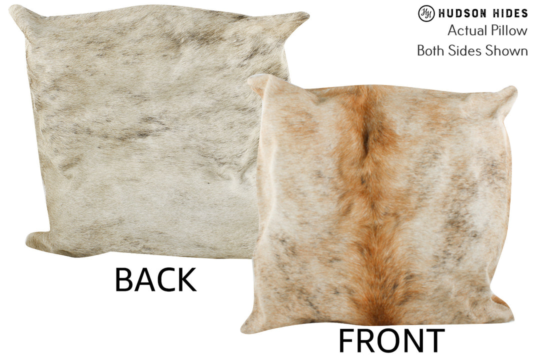 Beige 20"x20" Brazilian Cowhide Pillow #87243 by Hudson Hides