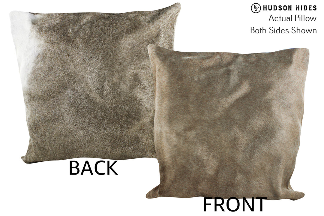 Taupe 20"x20" Brazilian Cowhide Pillow #87256 by Hudson Hides