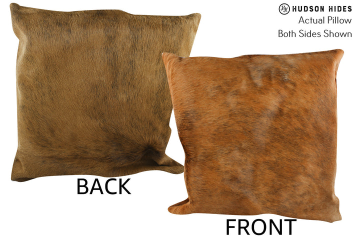 Solid Brown 20"x20" Brazilian Cowhide Pillow #87268 by Hudson Hides