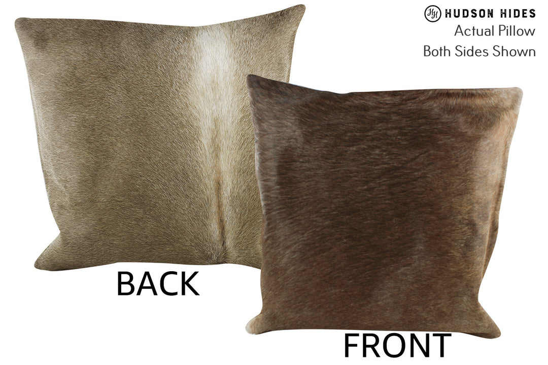 Taupe 20"x20" Brazilian Cowhide Pillow #87296 by Hudson Hides