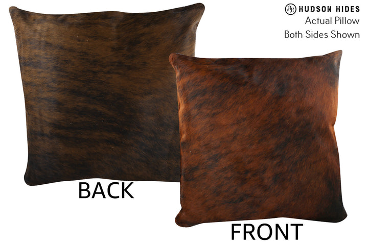 Dark Brindle 20"x20" Brazilian Cowhide Pillow #87338 by Hudson Hides