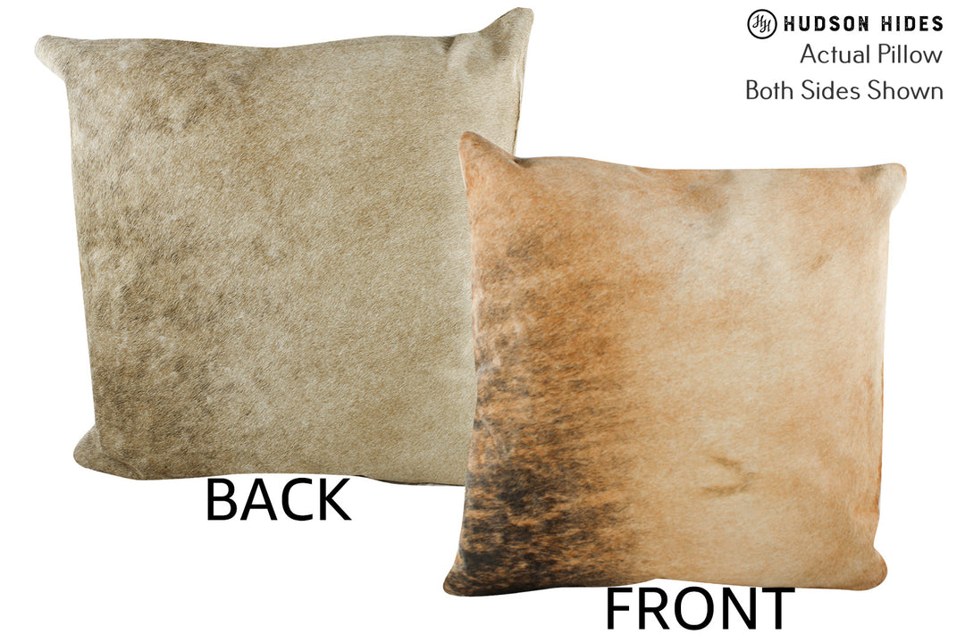 Beige 20"x20" Brazilian Cowhide Pillow #87488 by Hudson Hides