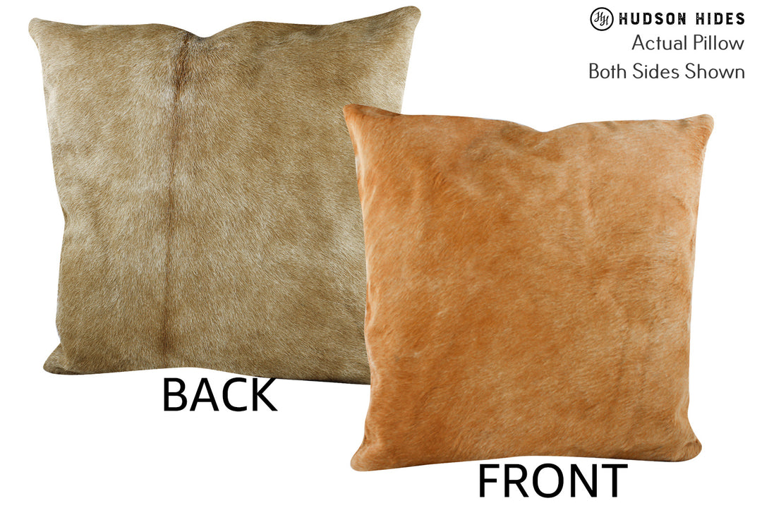 Beige 20"x20" Brazilian Cowhide Pillow #87598 by Hudson Hides