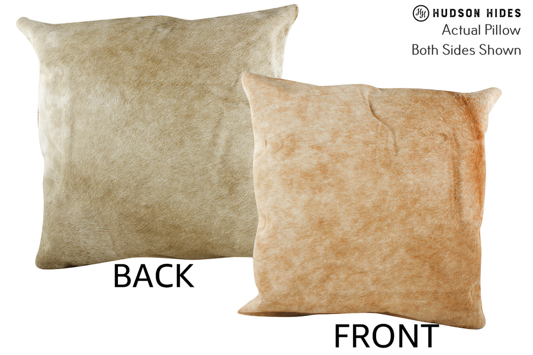 Beige 20"x20" Brazilian Cowhide Pillow #87601 by Hudson Hides