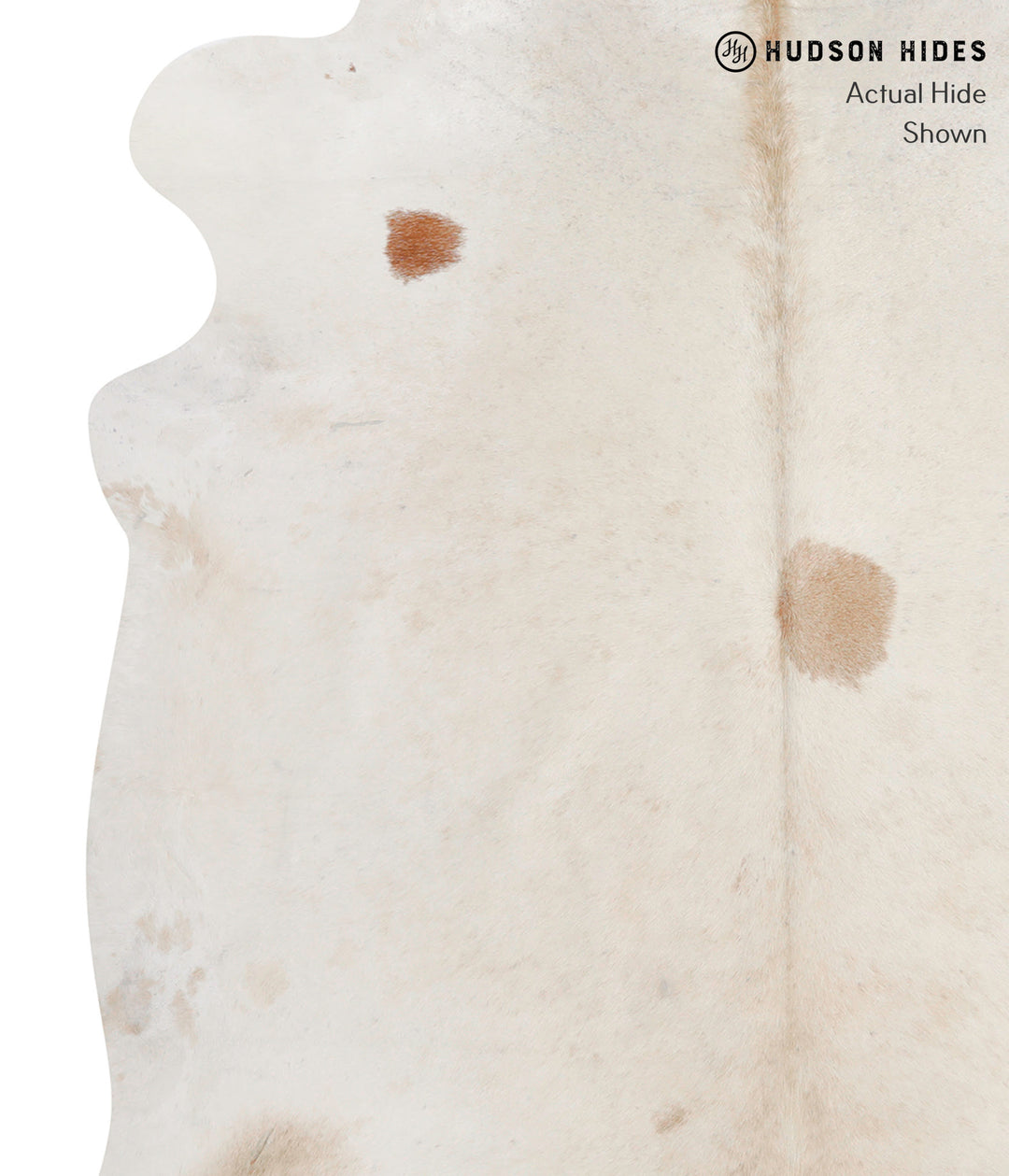 Ivory with Beige X-Large Brazilian Cowhide Rug 7'0"H x 6'6"W #87996 by