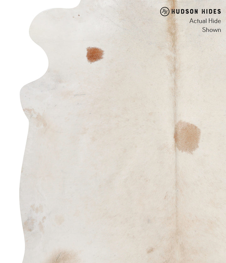 Ivory with Beige X-Large Brazilian Cowhide Rug 7'0"H x 6'6"W #87996 by Hudson Hides