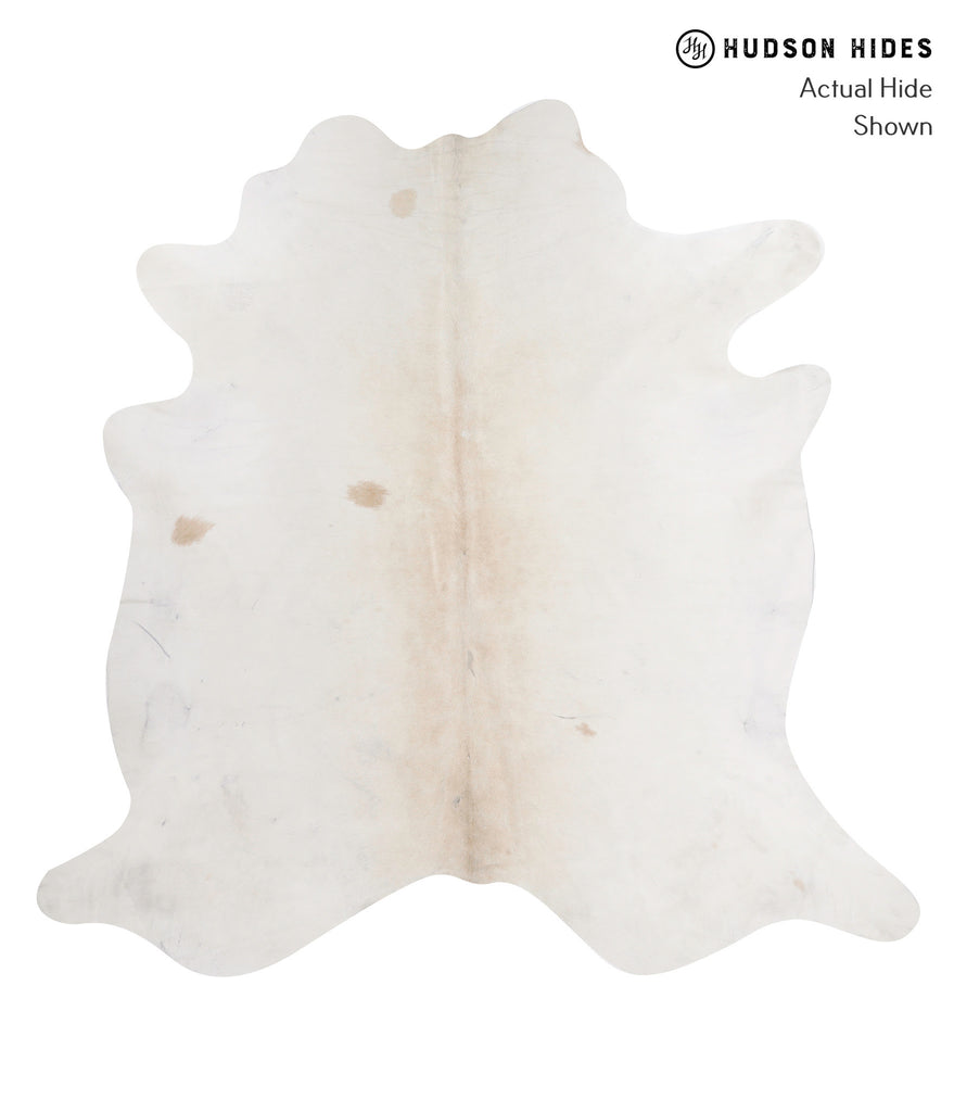 Ivory with Beige XX-Large Brazilian Cowhide Rug 7'6"H x 7'7"W #88157 by Hudson Hides